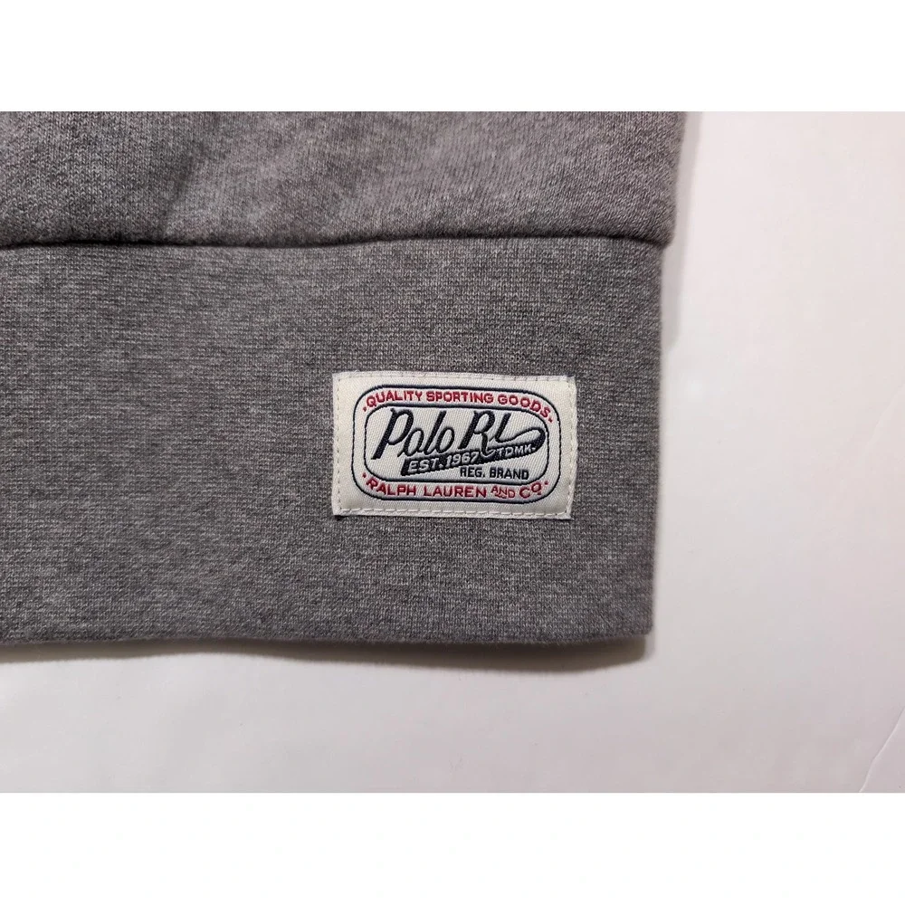 POLO Ralph Lauren Sweatshirt Mens XL Gray Excellent Embroidered Applique Logo